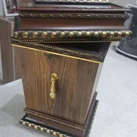 سطل زباله و جا دستمال کاغذی چوبی