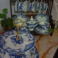 سرویس چای خوری عصرانه خوری شیرینی خوری قلم ابی