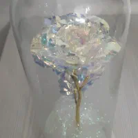 گل رز مصنوعی شیشه ای باکسی استوانه ای