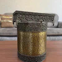 جا دستمال کاغذی و سطل برنز