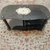 میز تلویزیون شیشه ای 3 طبقه