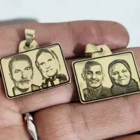 آویز گردنی چهره پدر و مادر (حک چهره پدرومادرتون)