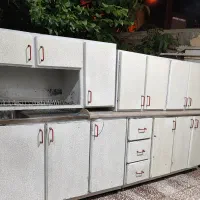 کابینت فلزی سالم باسنگ طبیعی،سینک وآبچکان