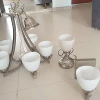 لوستر نیکل ۵ شعله و آویز تک و دیوارکوب