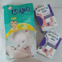 پوشک مرسی سایز۳و دوعددپوشک دائمی سایز۲