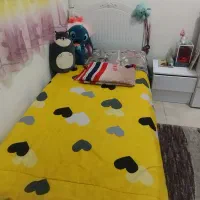 فروش تخت خواب تک نفره همراه با تشک و پاتختی