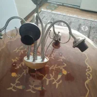 یک عدد لوستر استیل سالم پنج شاخه بدون خباب