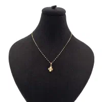 گردنبند طلا  با زنجیر پولکی ناریا مدل ونکلیف