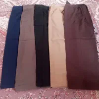 شلوار نیم بگ مازراتی نخی با لباس ست