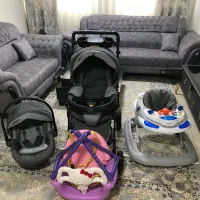 ست کالسکه و کریر و روروئک طوسی دلیجان و تاب بازی