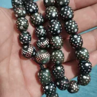 تسبیح مس کوب و نقره کوب عتیقه هسته خرما کار زندان