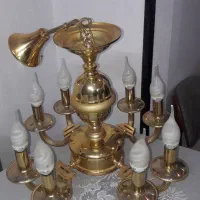 یک عدد لوستر طلایی خارجی ۸ شعله زیبا آبکاری طلا
