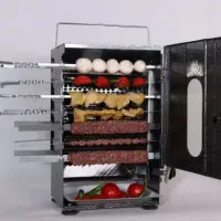 کباب پز ایستاده ۱۲و۱۴سیخ موتوردار درجه یک نو آکبند