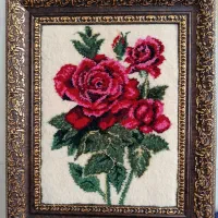 تابلو فرش دستبافت گل