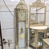 ساعت ایستاده گل رز تاجدار گلبرگی برنز سوگلی
