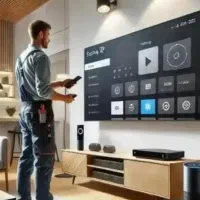 نصب تلویزیون وتنظیم کانال و انتن پایه دیواری نصب
