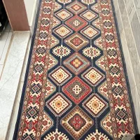 گلیم سرمه ای طرح خشتی