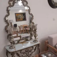 کنسول آیینه و شمعدان برنز
