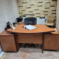 میز اداری ال با دو فایل و صندلی
