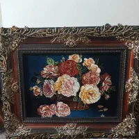 تابلو فرش سبد گل