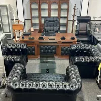 مبل چستر لونا آمریکایی میزمدیریت فلزی و صندلی توری