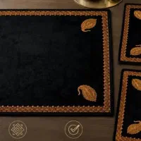 ست سه تیکه رومیزی مخمل شیک