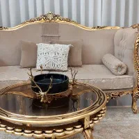 مبل استیل ۷ نفره ورق طلا کاملا نو وسالم