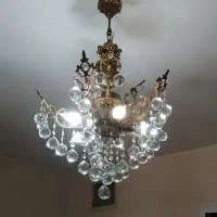 یک جفت لوستر برنز کریستال