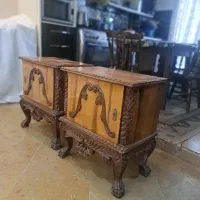 مینی کمد یا کنسول چوب گردو آنتیک قدیمی