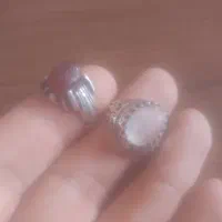 دو عدد انگشتر نقره در نجف و عقیق
