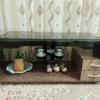 میز تلوزیون چوبی وشیشه ای