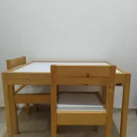 میز و صندلی کودک طرح ایکیا با چوب راش اصل