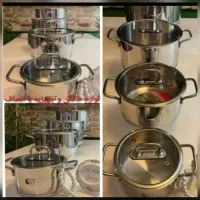 سرویس ۸پارچه وقابلمه تابه تکی استیل کفچدن سنگینKST