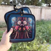 دستگیره مخمل با بندینک چرم