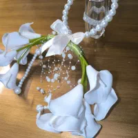 دسته گل عروس وبند عینک....۹