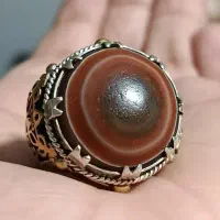 انگشتر عقیق سه پوست بقرآنی کهنه