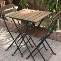 میز و صندلی چوبی تاشو