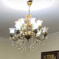لوستر برنجی به همراه دیوار کوب
