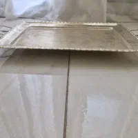 سینی پایه دار قدیمی جنس سیلور