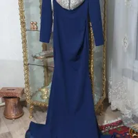 لباس مجلسی آبی مدل ماهی سنگ دوز سایز XL نو آکبند|لباس|تهران, باغ فیض|دیوار