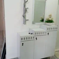 جاکفشی آینه وآویز چوبی