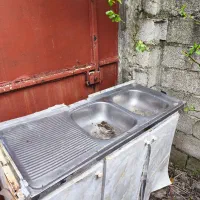 سینک دوقولو سینی چپ 120 و هود 100 سالم