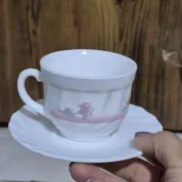 فنجان و نعلبکی آرکوپال فرانسه گل صورتی