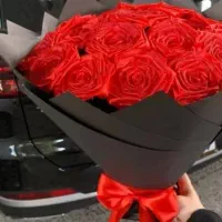 فروش دست گل روبانی در رنگ های آبی قرمز صورتی