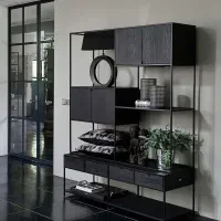 طراحی و  ساخت کتابخانه شلف دکوری مدرن روستیک