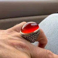 انگشتر عقیق  یمنی طلا نقره قائم فدیوم قلم