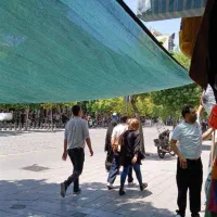 سایه بان شید (رنگ سبز ، بژ ، سفید و نقره ای)
