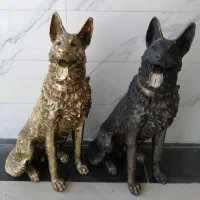 گرگ نشسته انواع مجسمه برنز برنزی