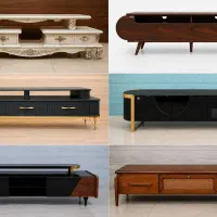 میز تلویزیون شیک و مدرن MDF وکیوم و چوب