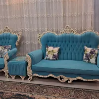 مبل کلاسیک۸نفره با دومیزبان فوق العاده تمیز و درحد|مبلمان خانگی و میز عسلی|مشهد, امیریه|دیوار